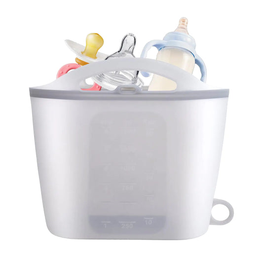 Jaxbo Silicone Microwave Steam Sterilizer Bag，Reusable Steaming Bags for Baby Bottles 1500ML Great for Baby Bottles Breast PumpPacifiers and Teethers，Breast Feeding Baby Travel Accessories